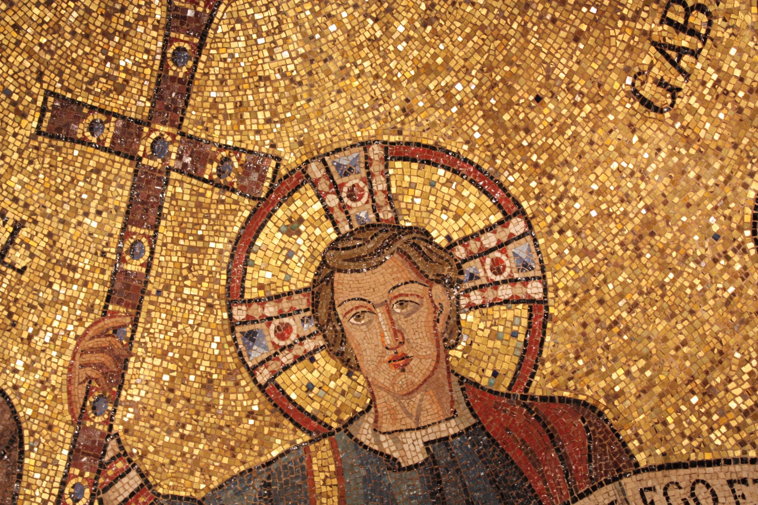 jesus mosaic in early christian style
